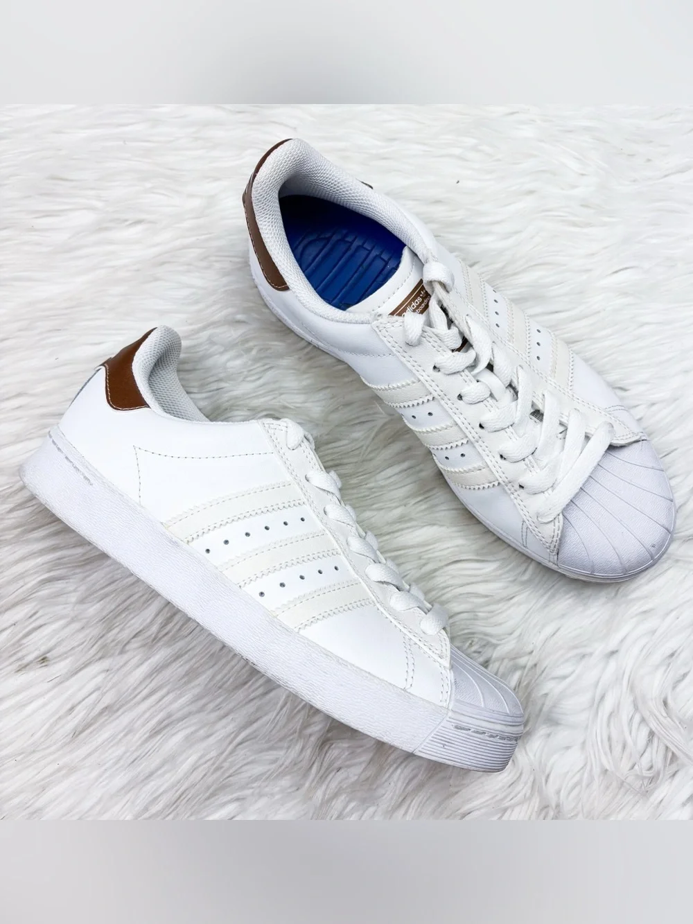 Adidas Superstar Vulc Adv Skateboarding Sneaker Shoe White Copper Womens 5.5